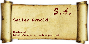 Sailer Arnold névjegykártya